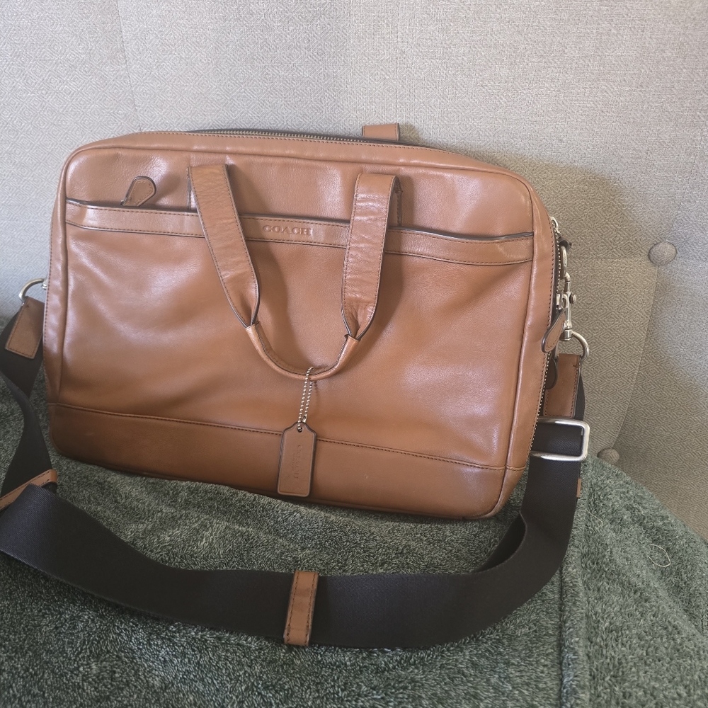 Vintage Coach Leather Laptop / Briefcase Messenger Bag – Brown